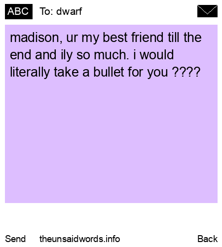 unsent message to dwarf