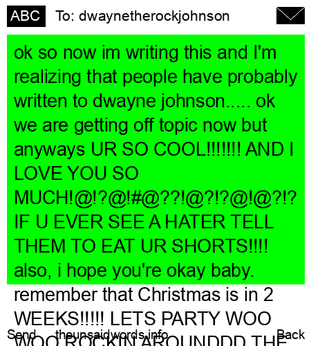 unsent message to dwaynetherockjohnson