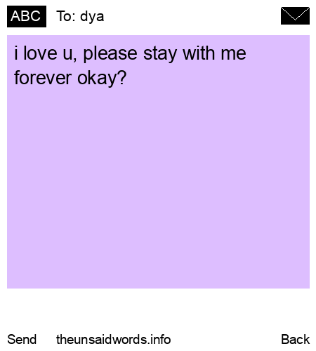 unsent message to dya