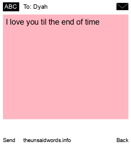 unsent message to Dyah