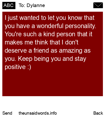unsent message to Dylanne