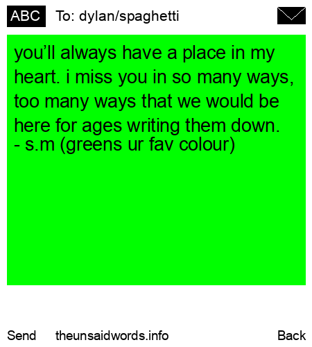 unsent message to dylan/spaghetti