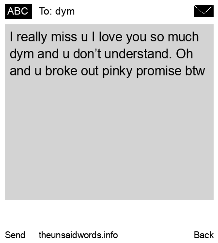 unsent message to dym