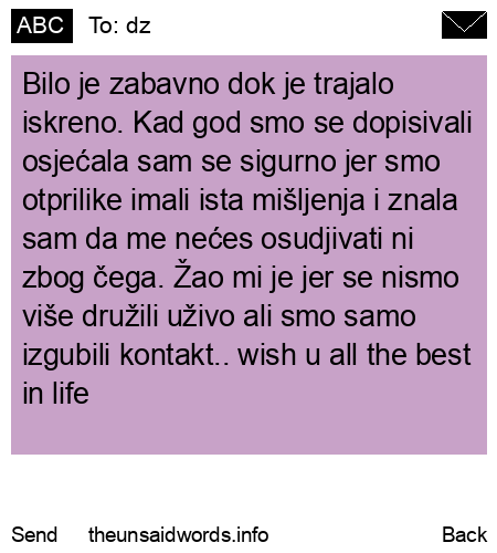 unsent message to dz