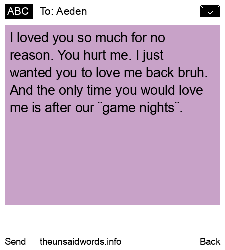 unsent message to Aeden