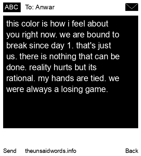 unsent message to Anwar