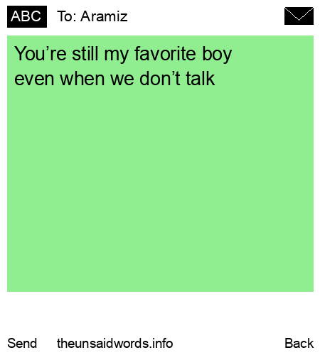 unsent message to Aramiz 