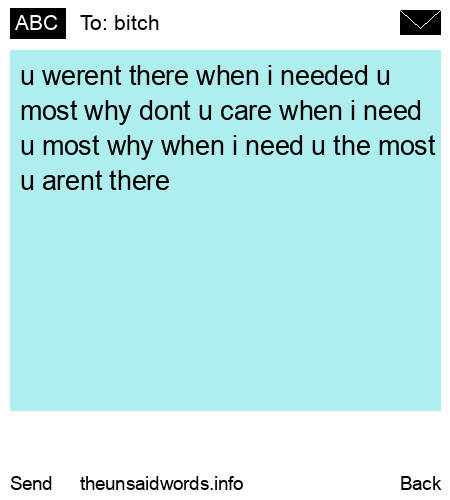unsent message to bitch