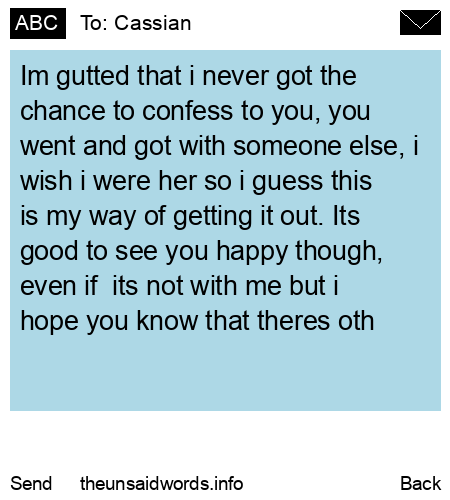 unsent message to Cassian