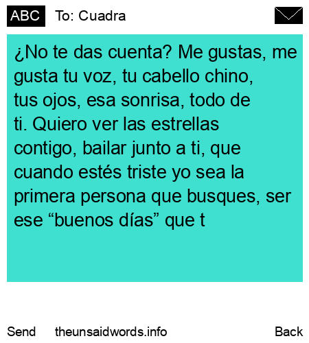 unsent message to Cuadra