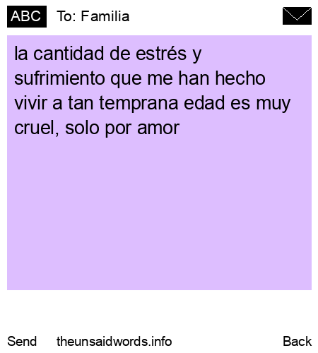 unsent message to Familia