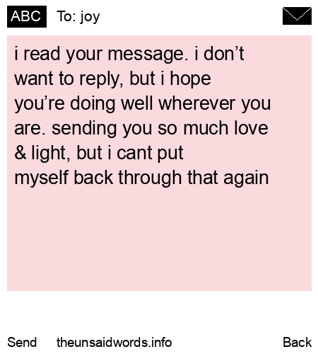 unsent message to joy