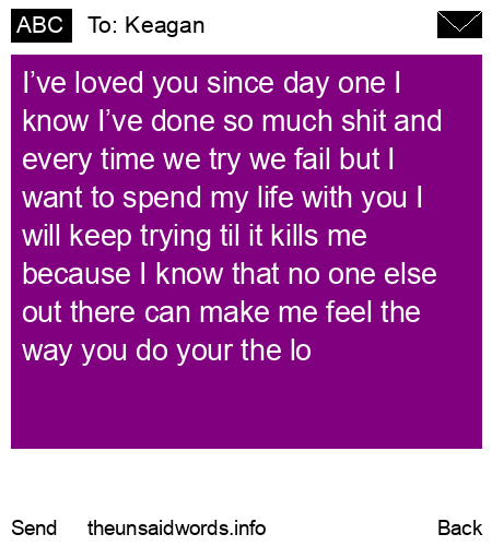 unsent message to Keagan