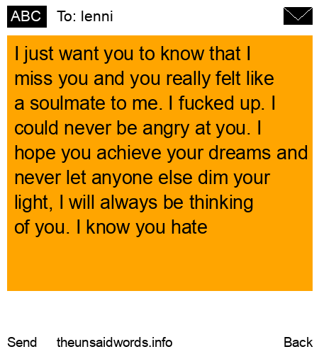 unsent message to lenni