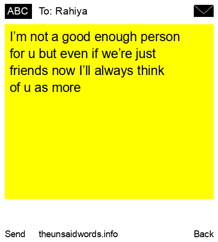 unsent message to Rahiya 