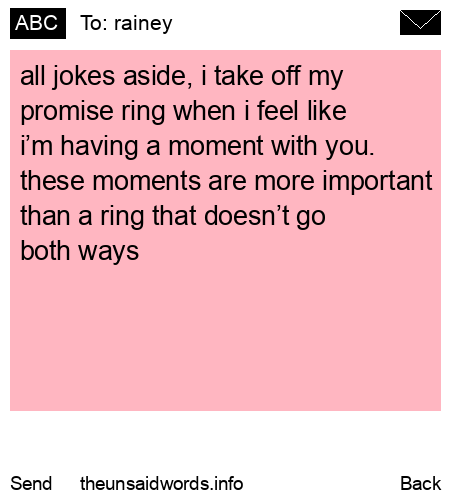 unsent message to rainey