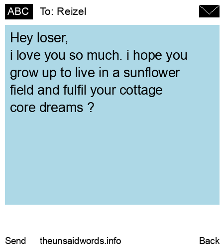 unsent message to Reizel