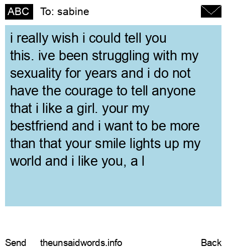 unsent message to sabine