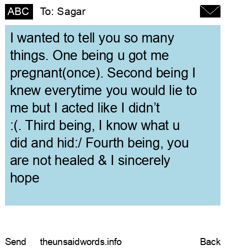 unsent message to Sagar