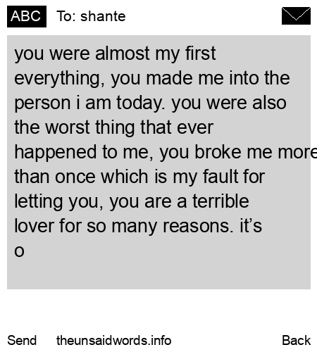 unsent message to shante