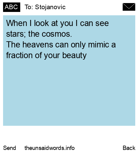 unsent message to Stojanovic