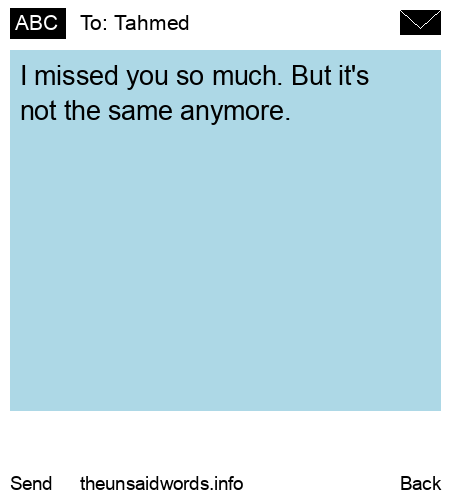 unsent message to Tahmed