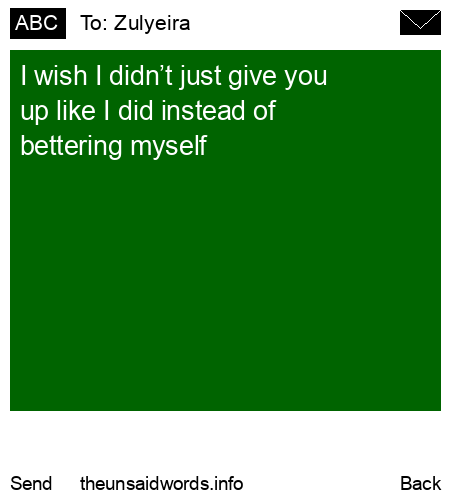 unsent message to Zulyeira 