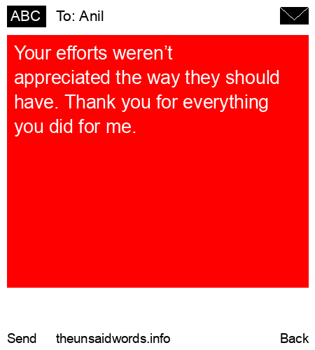 unsent message to Anil