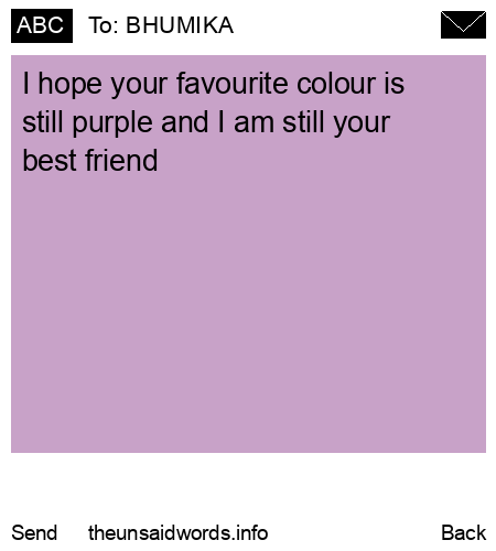 unsent message to BHUMIKA