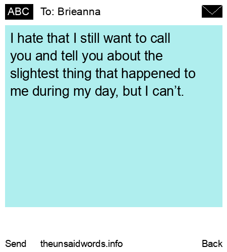 unsent message to Brieanna