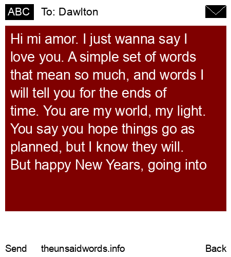 unsent message to Dawlton