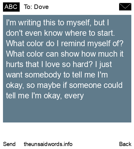 unsent message to Dove