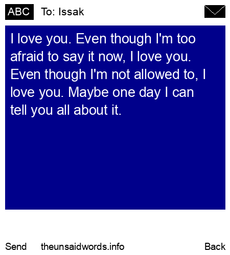 unsent message to Issak