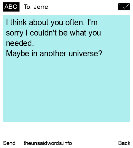 unsent message to Jerre