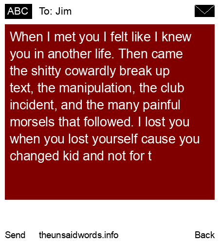 unsent message to Jim