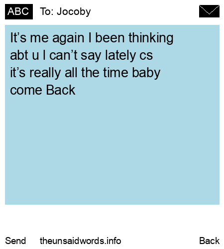 unsent message to Jocoby 
