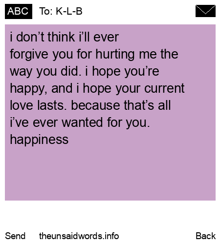 unsent message to K-L-B