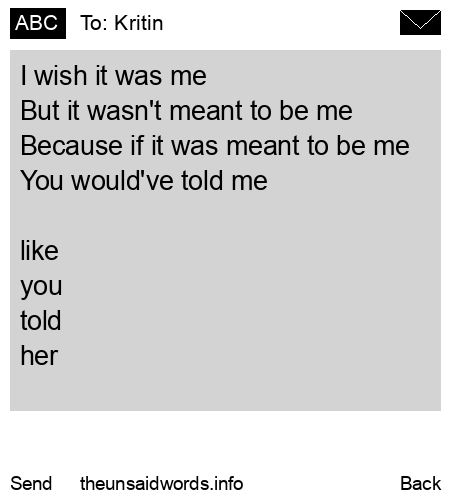 unsent message to Kritin