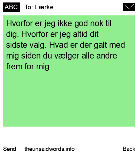 unsent message to Lærke