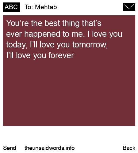 unsent message to Mehtab