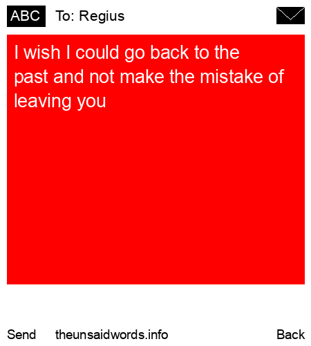 unsent message to Regius