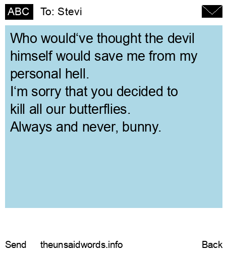 unsent message to Stevi