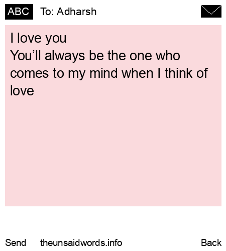 unsent message to Adharsh