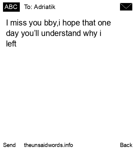 unsent message to Adriatik