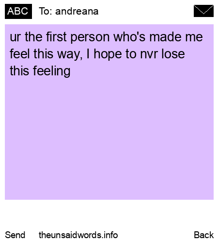 unsent message to andreana