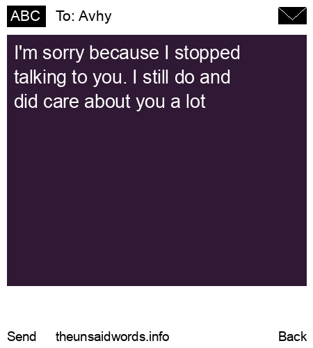 unsent message to Avhy