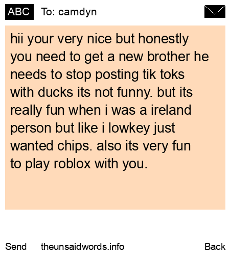 unsent message to camdyn