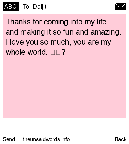 unsent message to Daljit
