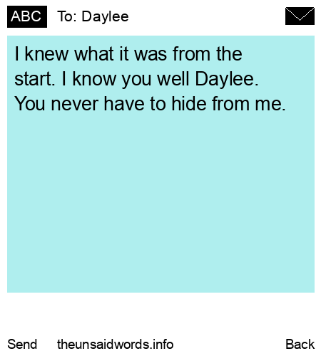 unsent message to Daylee