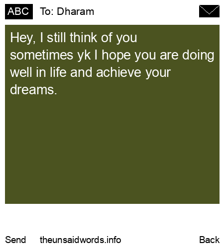 unsent message to Dharam